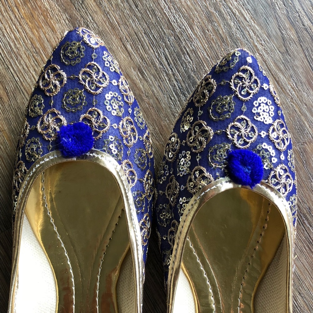 Blue Bling Indian shoes - Picture 7 of 7